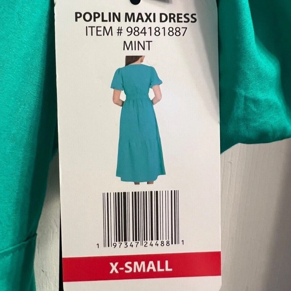 French Connection New Women's Puff Sleeve Maxi Dress Green Sz XS NWT - Picture 5 of 6